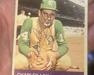 Lot 39: 1964 Topps Autographed Baseball Card, Charlie Lau, Coa Oakland