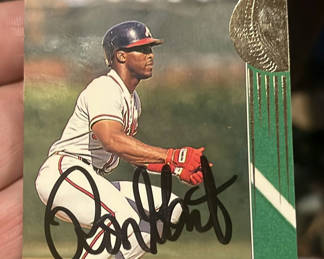 Lot 100: Ron Gant, Atlanta Braves, Top Stadium Club Baseball Debut Card Autographed With Coa