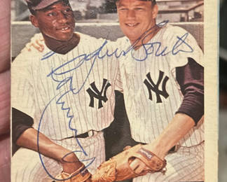 Lot 20: Jim Bouton, Al Downing Autographed Baseball Card Ny Yankees 1964 Topps