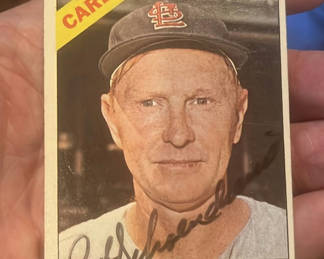Lot 37: 1966 Topps Hof Red Schdeniest Cardinals Autographed Baseball Card