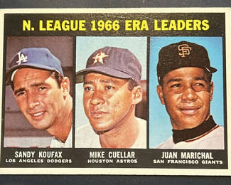 Lot 3: 1967 Topps Baseball Card # 234 RBI leaders Koufax Marichel Cuellar