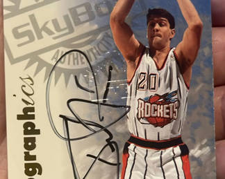 Lot 132: 1997 Skybox Autographed Basketball Card Houston Rockets Brent Price With Co