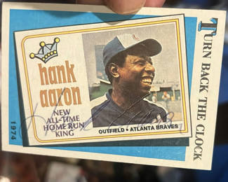 Lot 97: Topps Hank, Aaron Autographed Turn Back The Clock
