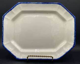 Blue Feather Edge Platter, Leedsware