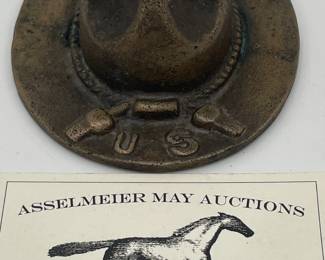 WW I Bronze Dough Boy Hat Paper Weight