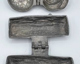 2 Early Pewter Flower & Log Shaped Ice Cream/ Chocolate Molds