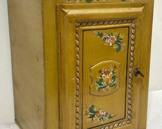 Pennsylvania Dutch Toleware Paint Decorated Tin Pie Cabinet/ Bread Box