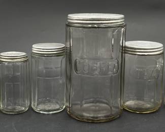 Hoosier Cabinet Coffee, Tea & Spice Jars