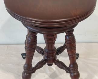 Mahogany Ball & Claw Foot Piano Stool