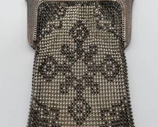 Art Deco Whiting & Davis Beadlite Enameled Mesh Bag/ Purse, 1920's