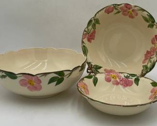 3 Franciscan Ware Serving Bowls, California Pottery