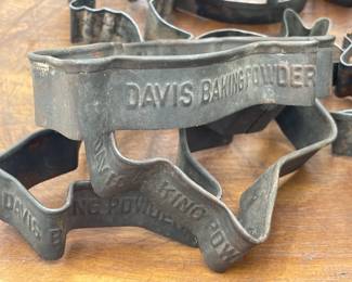 Figural Tin Cookie Cutters Incl. Advertising Davis Baking Powder