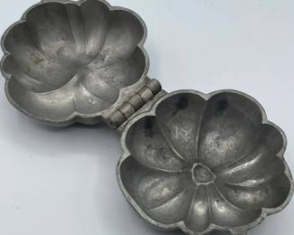 Early Pewter Flower Shaped Ice Cream/ Chocolate Mold