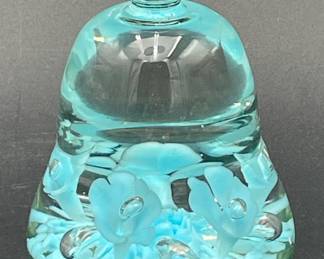 Art Glass Floral St. Clair Paper Weight, Bell Shaped