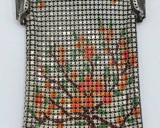 Whiting & Davis Enameled Mesh Purse with Filigree Frame