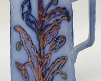 Flow Blue Copper Luster Pitcher