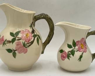 2 Franciscan Ware "Desert Rose" Pitchers, California Pottery