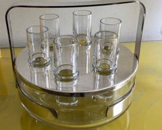 Vodka/Cognac Shot Glasses in Caddy