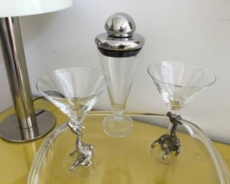 Arthur Court Giraffe Martini Glasses