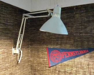 Vintage Articulated Swing Arm Lamp w/Metal Shade