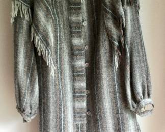 Marie Pierre Tattarachi Wool Coat w/Attached Scarf
