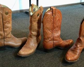 Mens's Leather Cowboy Boots by Justin 10-1/2D
