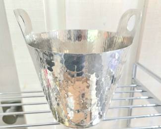 Calegaro Vintage 70's Silver Plate Hammered Ice Bucket