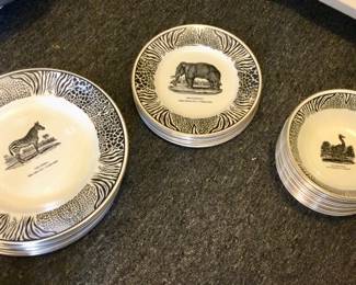 Bewicks Beastes Prinknash Abbey Pottery Plates & Bowls