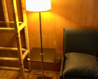 Vintage Smoked Glass Floor Lamp