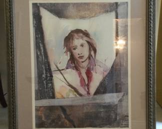 "Girl Through the Window" Signed Lithograph Keghan Tazian