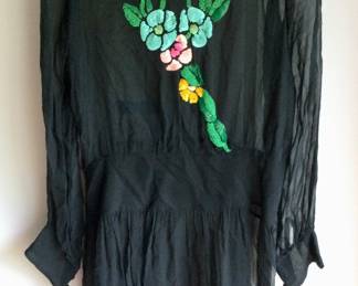 Black Sheer Embroidered Tunic