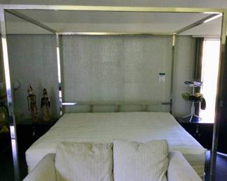 Chrome King Size Bed Frame & Serta  Mattress