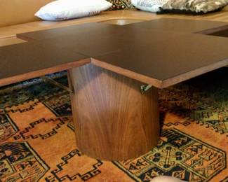 Milo Baughman style 4-leaf flip top coffee table