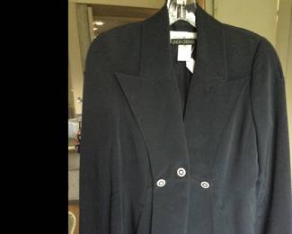 Linda Dressner Tailored Blazer w/Peaked Lapels, Flared Hemline