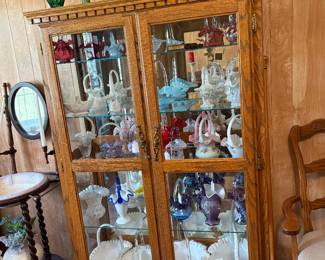 Fenton Glass and Display Case