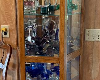 Fenton Glass and Display Case