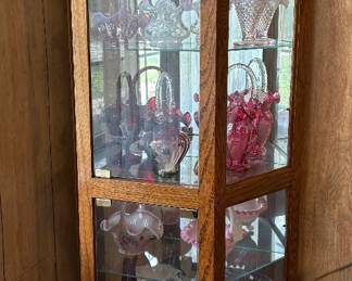 Fenton Glass and Display Case