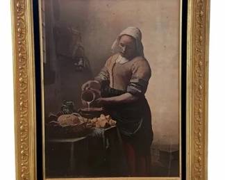 Johannes Vermeer “The Milkmaid” Framed Art Print
