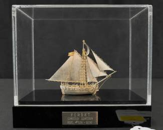 Jana Sterling Silver ‘Ferret’ Limited Edition Ship Sculpture #031/200
