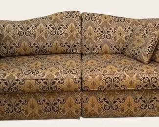Traditional Damask Upholstered Sofa
