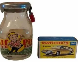 Vintage Alf’s-Pig Coin Bank & Matchbox No. 56 Collectible