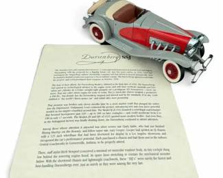 Duesenberg SSJ Roadster Model Car with Certificate