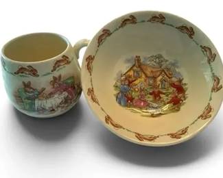 Royal Doulton Bunnykins Cup & Bowl
