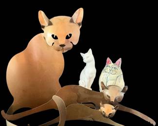 Metal Cat Sculpture & Figurines