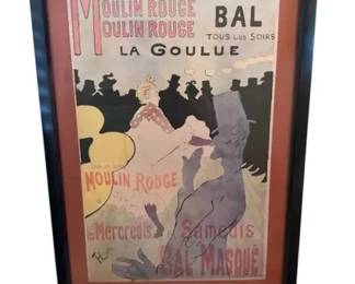 Henri de Toulouse-Lautrec “Moulin Rouge – La Goulue” Framed Exhibition Poster