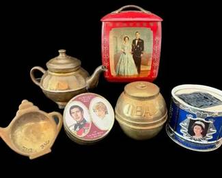 Vintage British Royal Family Commemorative Tins Queen Elizabeth, Prince Philip, Charles & Diana