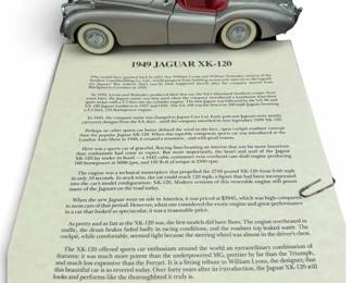 1949 Jaguar XK-120 Roadster Model Car with Certificate