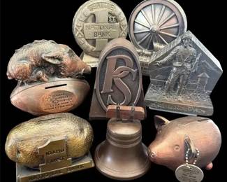 Vintage Advertising & Commemorative Metal Coin Banks - Pig War