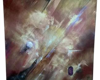 Signed "Into the Light" Abstract Cosmic Painting Signed by Gary Markowitz