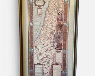 Framed Decorative Map of Israel